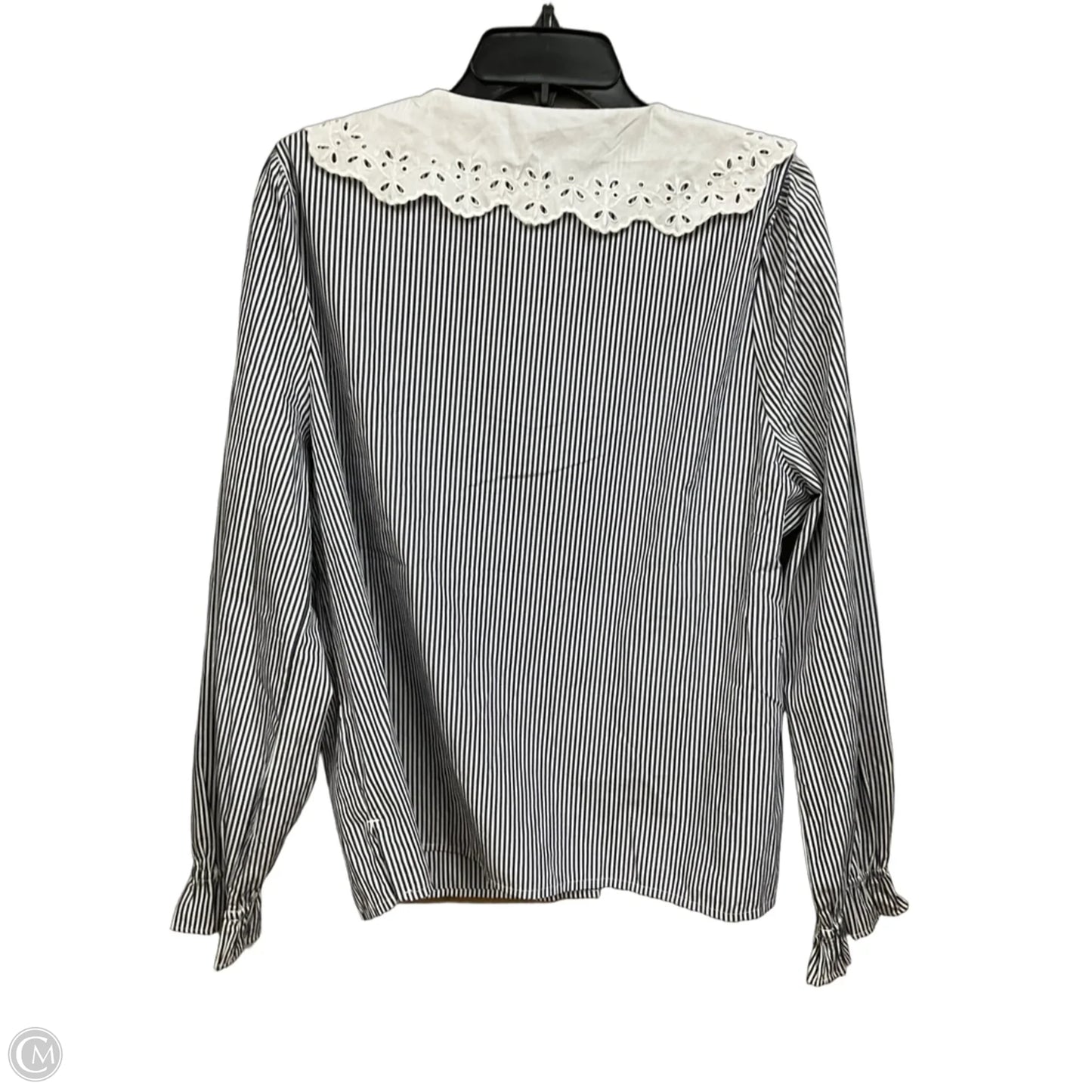 Blouse Long Sleeve By J. Crew In Striped Pattern, Size: L