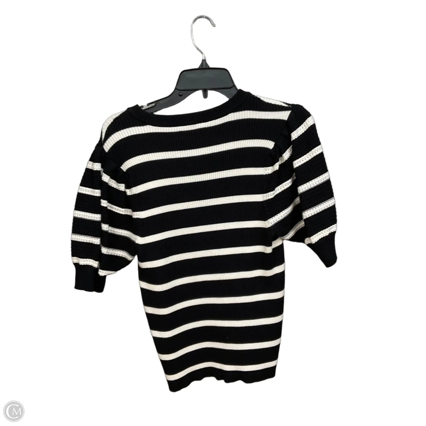 Top Short Sleeve By Nine West In Striped Pattern, Size: M