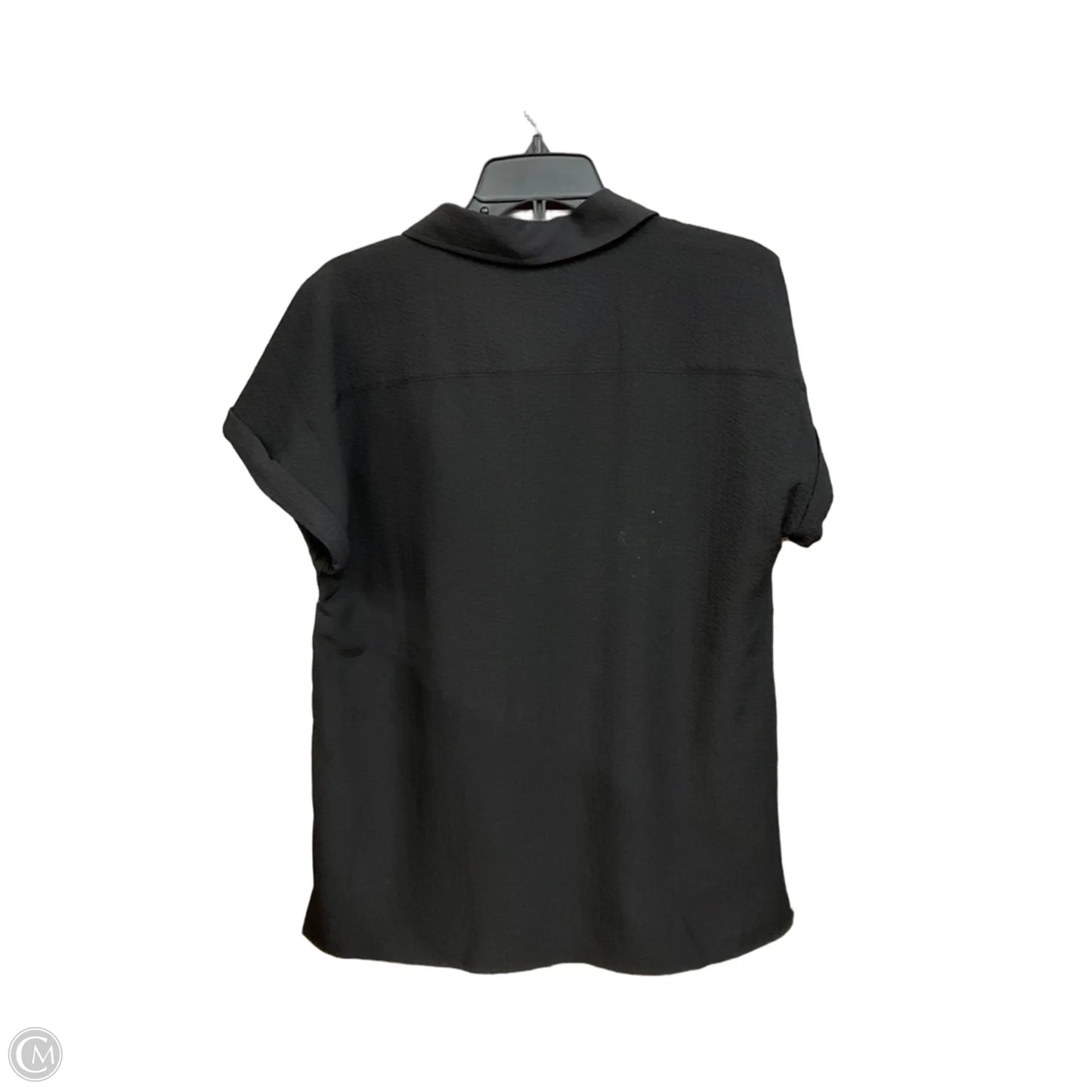 Blouse Short Sleeve By Calvin Klein In Black, Size: M