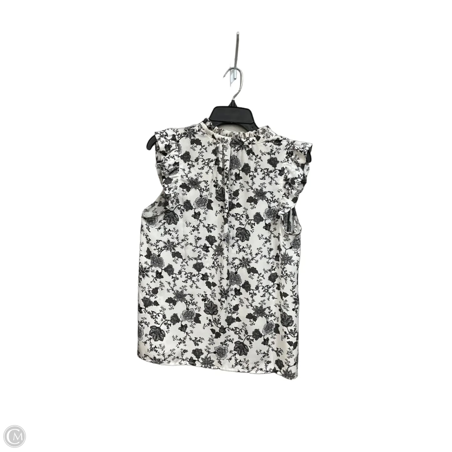 Blouse Sleeveless By Banana Republic In Black & White, Size: M