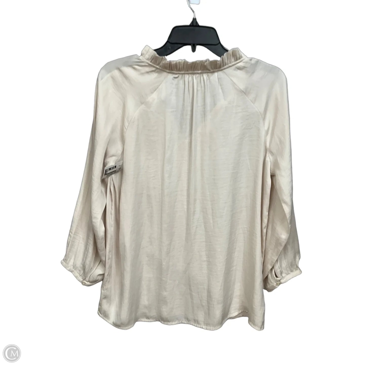 Blouse Long Sleeve By Loft In Tan, Size: Xs