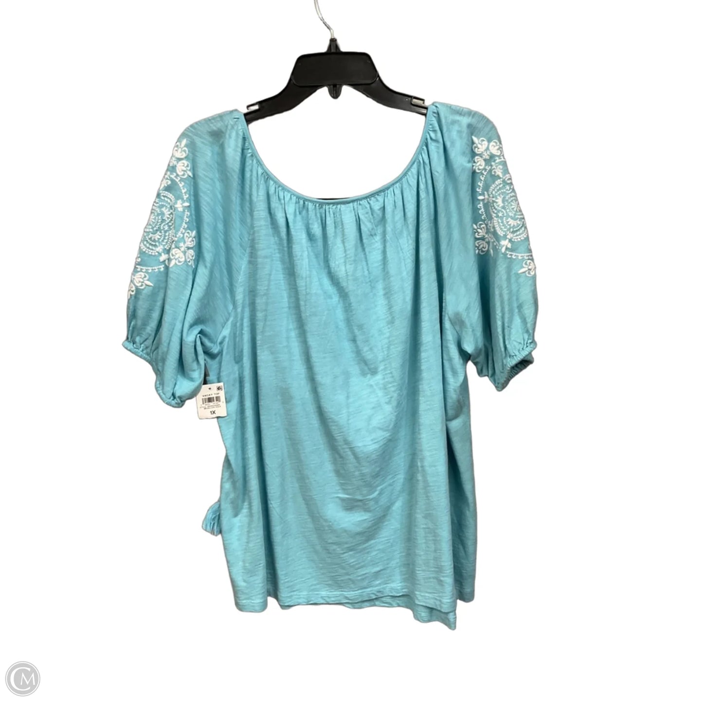 Top Short Sleeve By Style And Company In Blue, Size: 1x