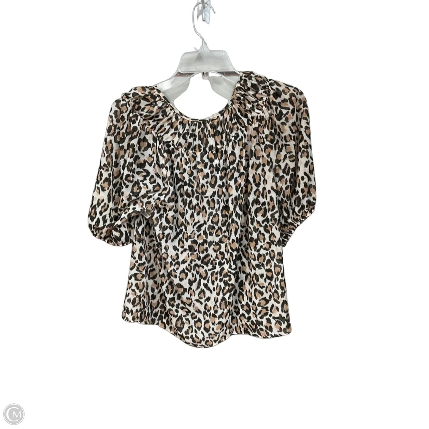 Blouse Short Sleeve By Banana Republic In Animal Print, Size: Xs
