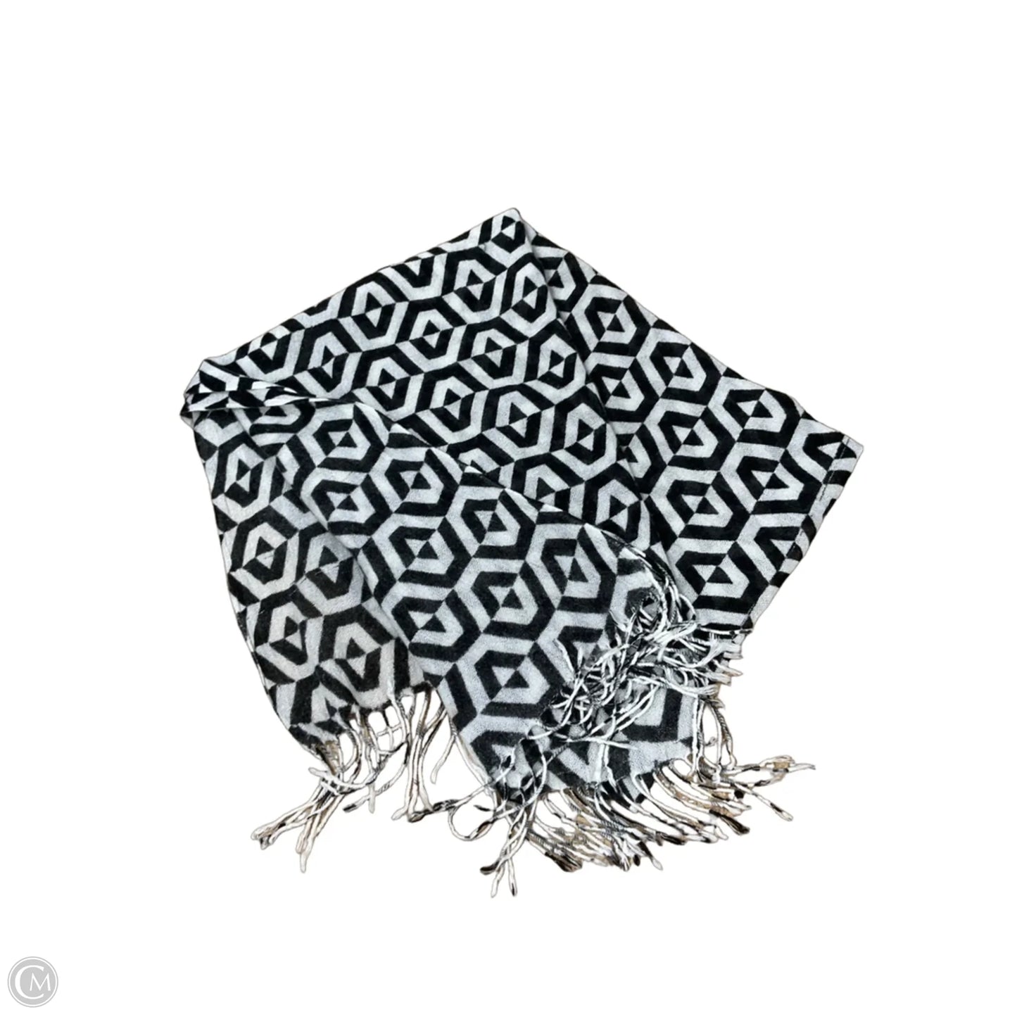 Scarf Winter By Clothes Mentor In Black & White