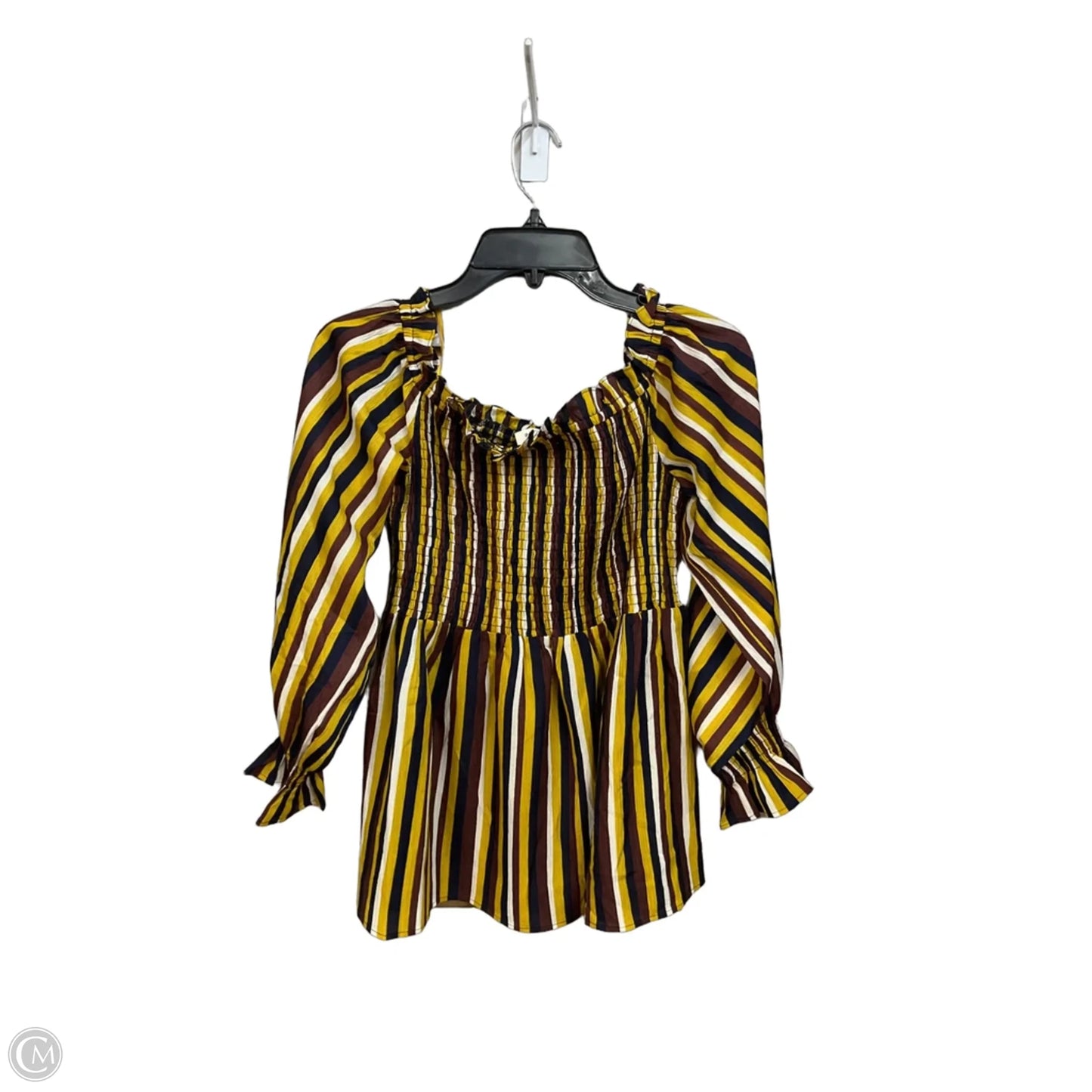 Top Long Sleeve By Vine & Love In Striped Pattern, Size: L