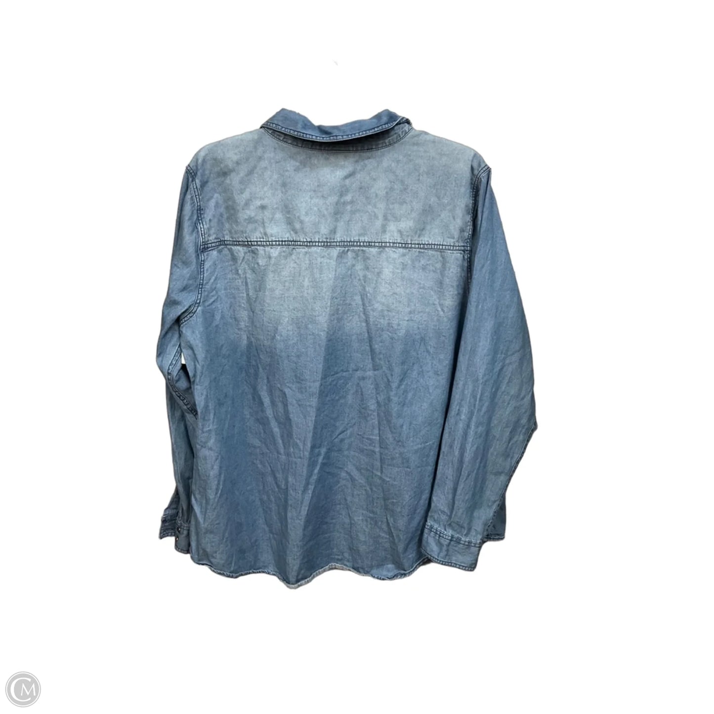 Blouse Long Sleeve By Torrid In Blue Denim, Size: 2x