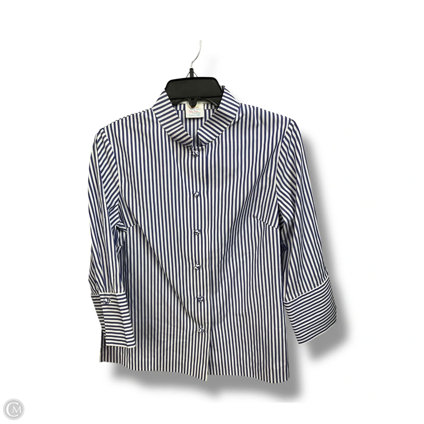 Blouse Long Sleeve By Gretchen Scott In Striped Pattern, Size: S