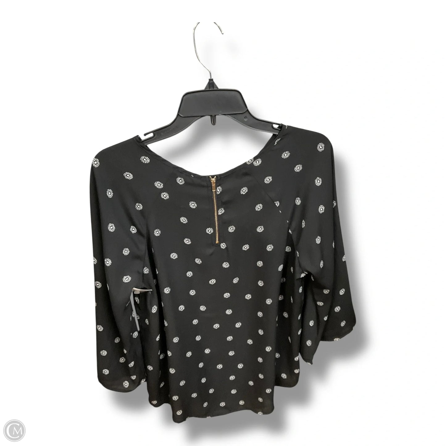 Blouse 3/4 Sleeve By Paparazzi In Black & White, Size: M
