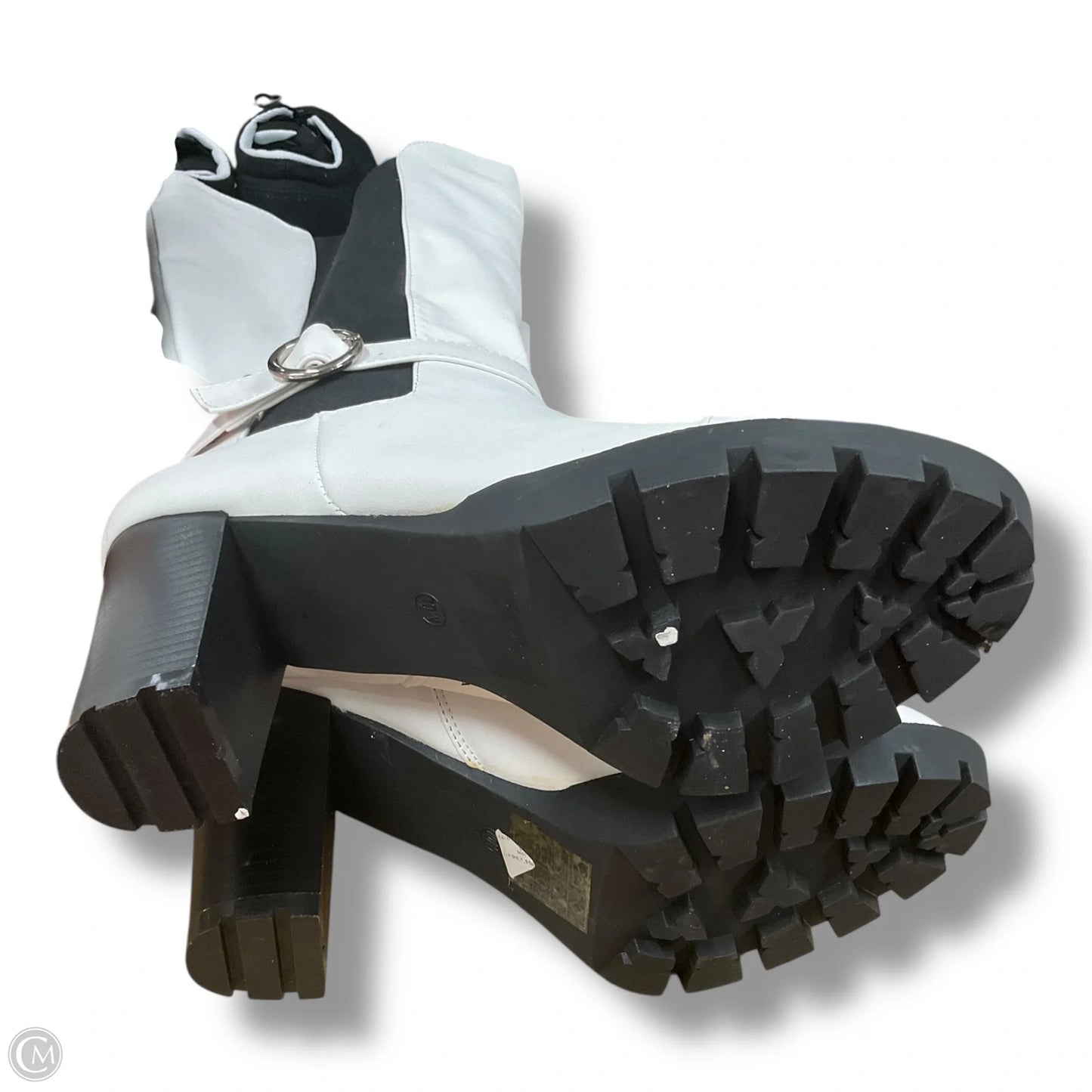 Boots Knee Heels By Ashley Stewart In White, Size: 10