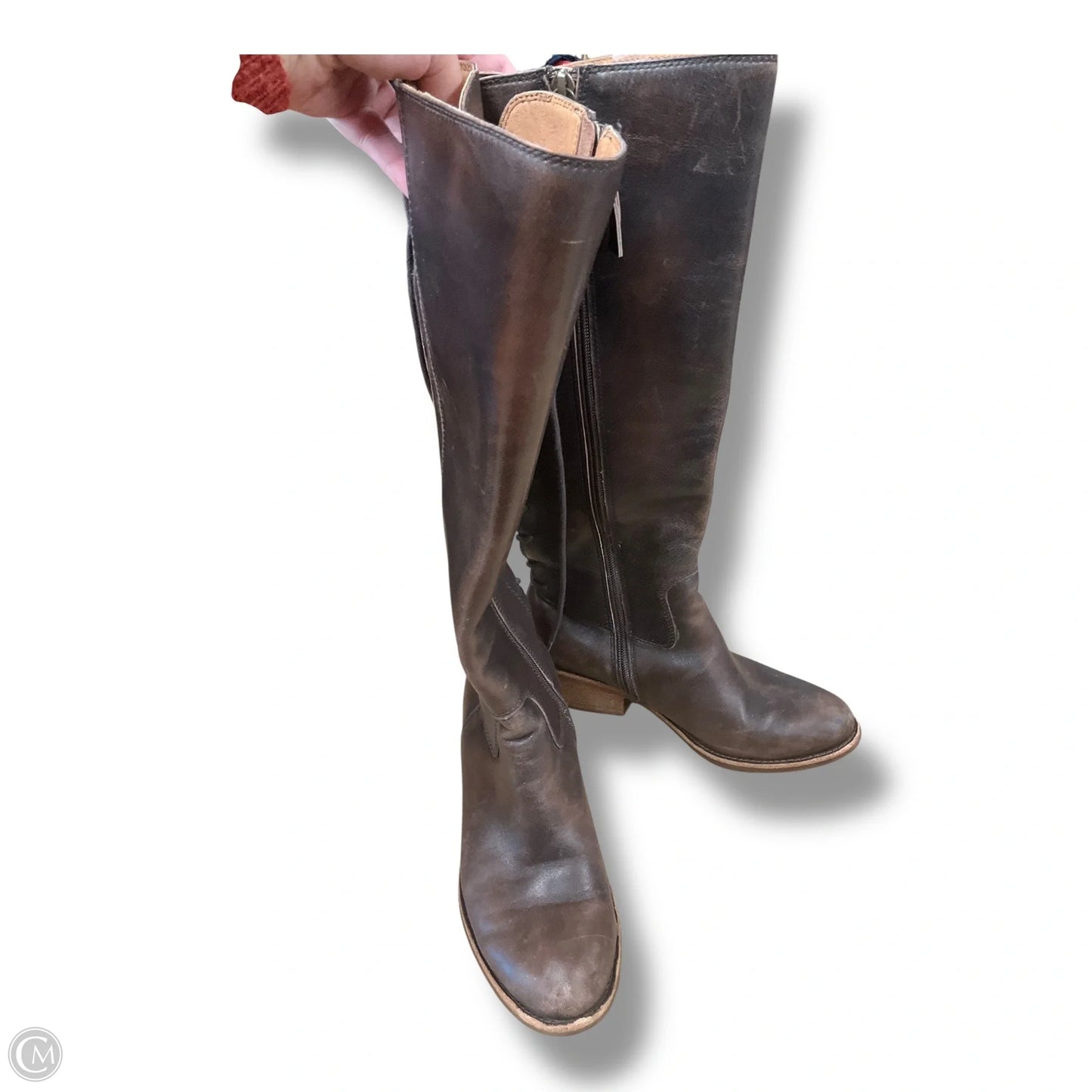 Boots Knee Heels By Sofft In Brown, Size: 7