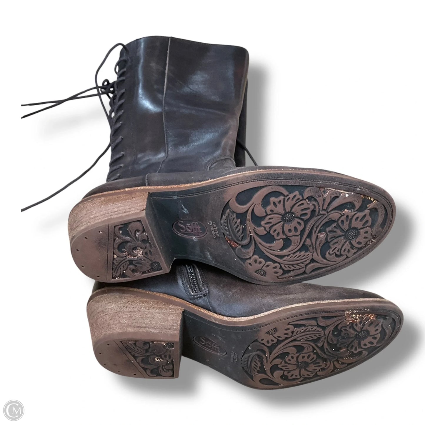 Boots Knee Heels By Sofft In Brown, Size: 7