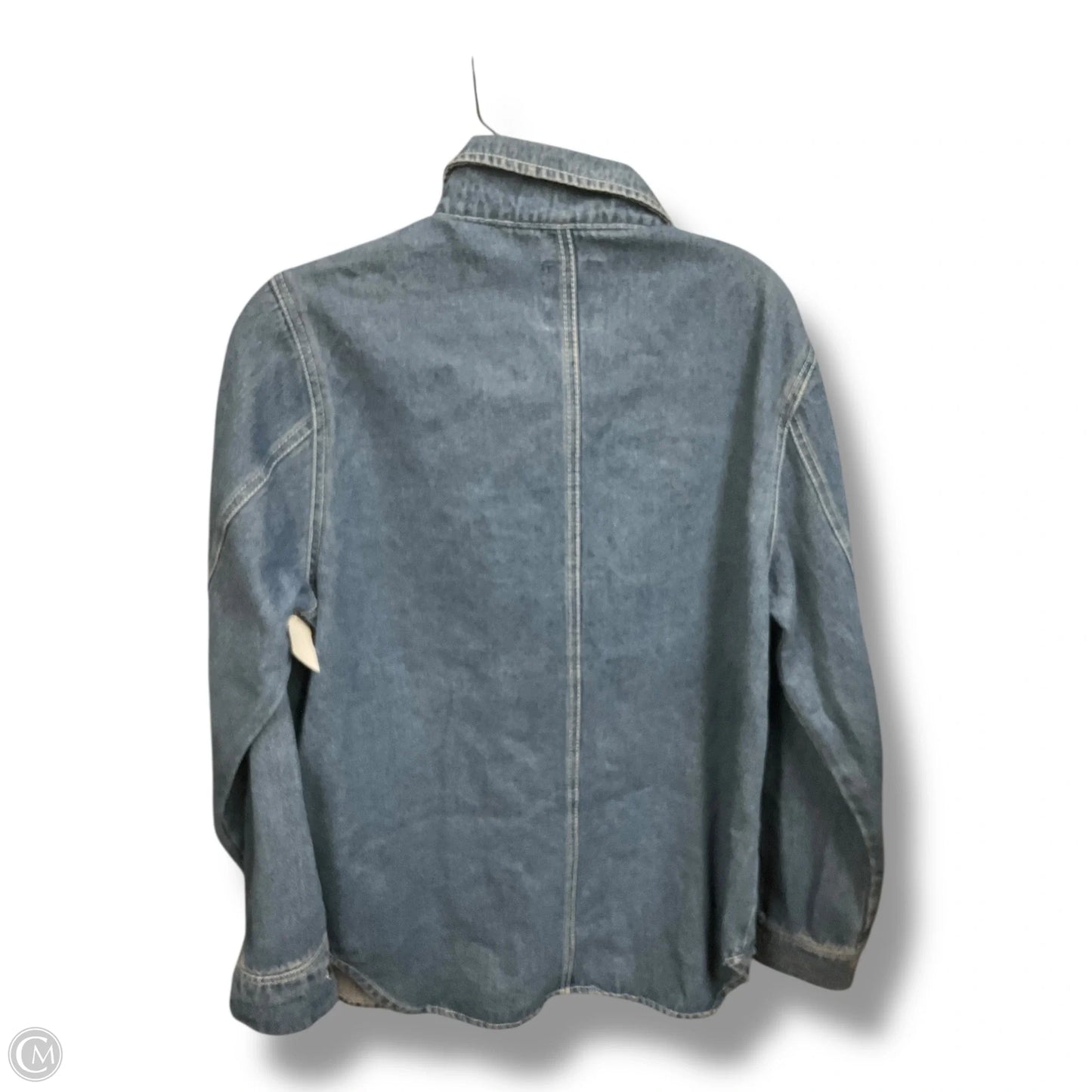 Jacket Shirt By Clothes Mentor In Blue Denim, Size: Xl