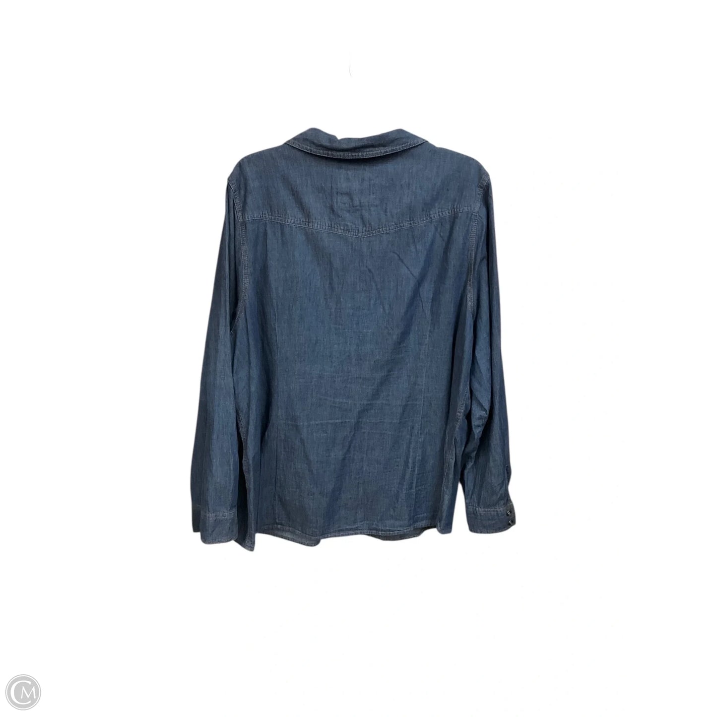 Top Long Sleeve By Sonoma In Blue Denim, Size: 2x