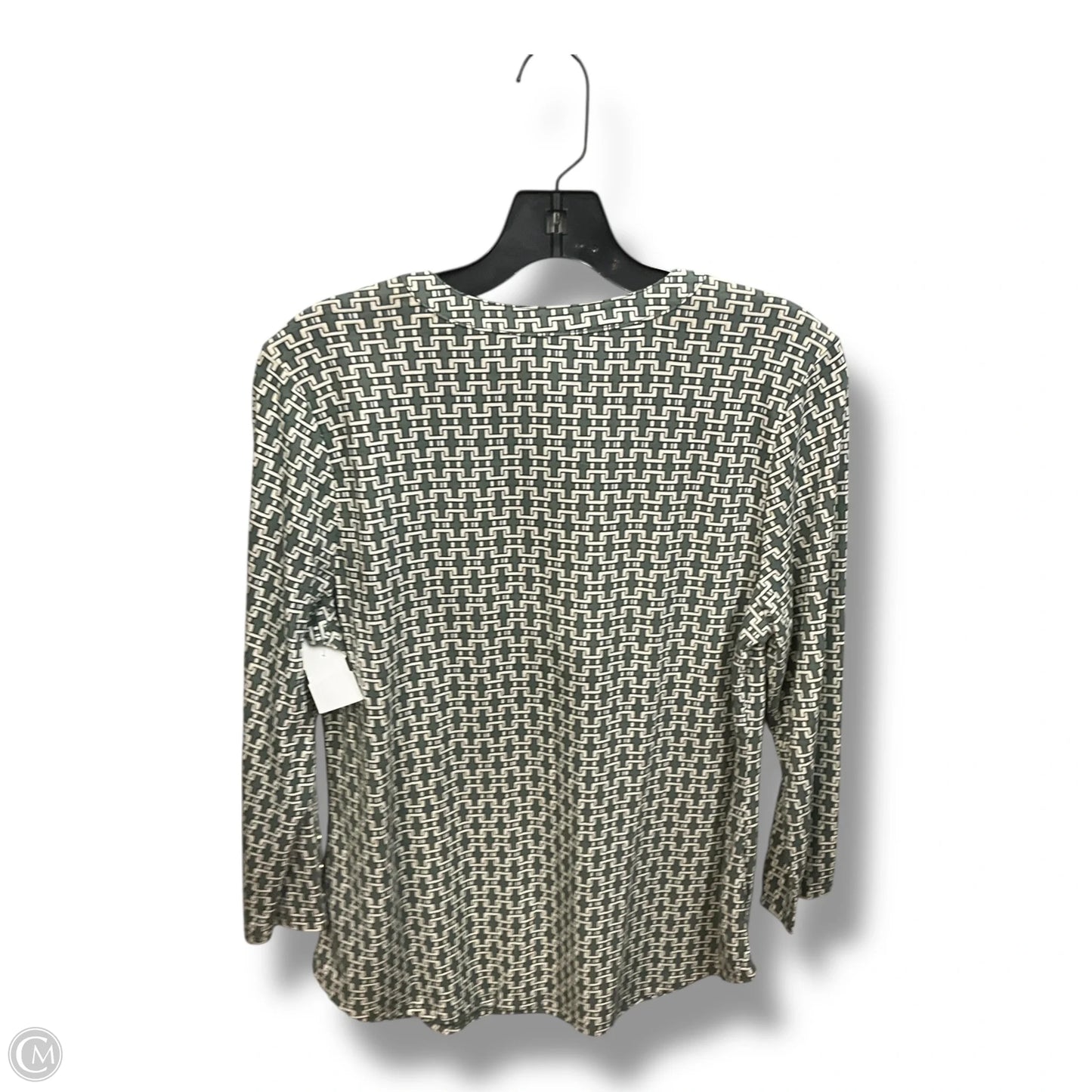 Top 3/4 Sleeve By Liz Claiborne In Green, Size: M