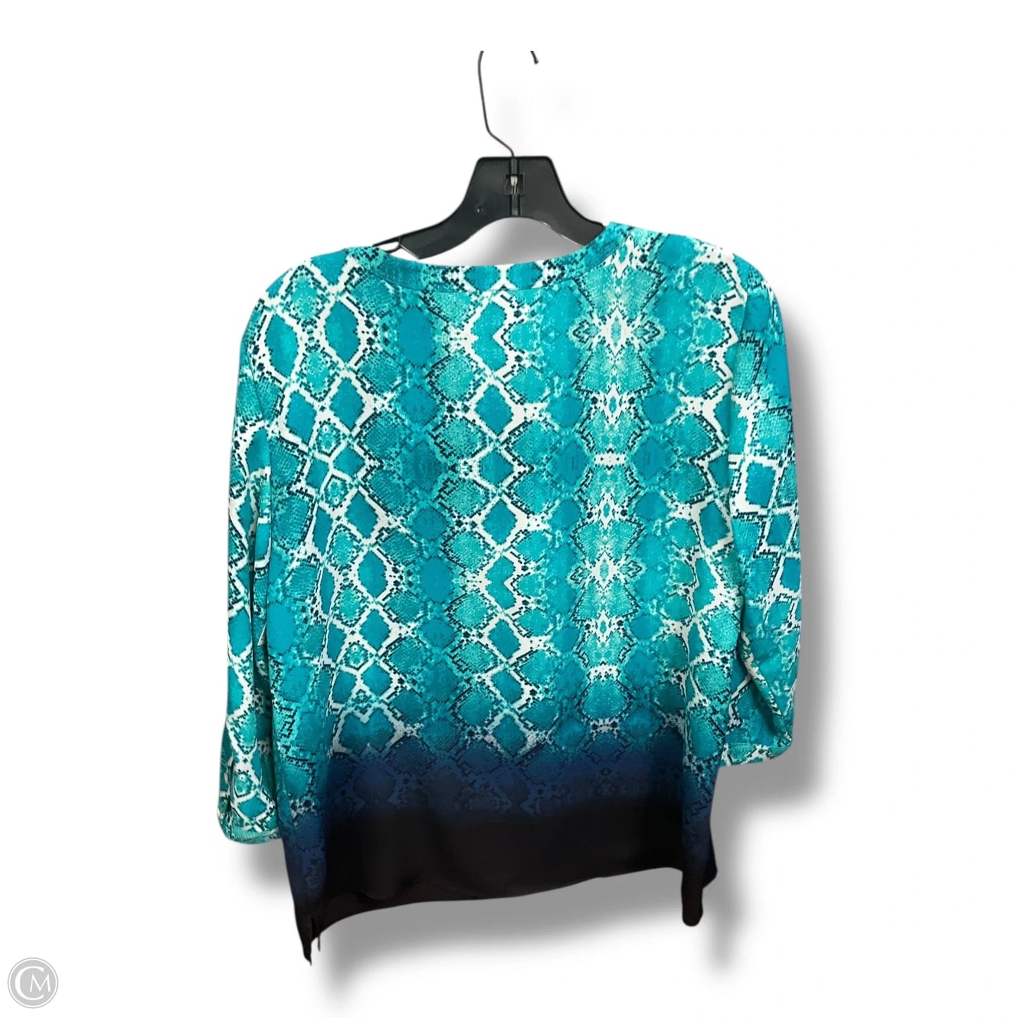 Top 3/4 Sleeve By Investments In Aqua, Size: M