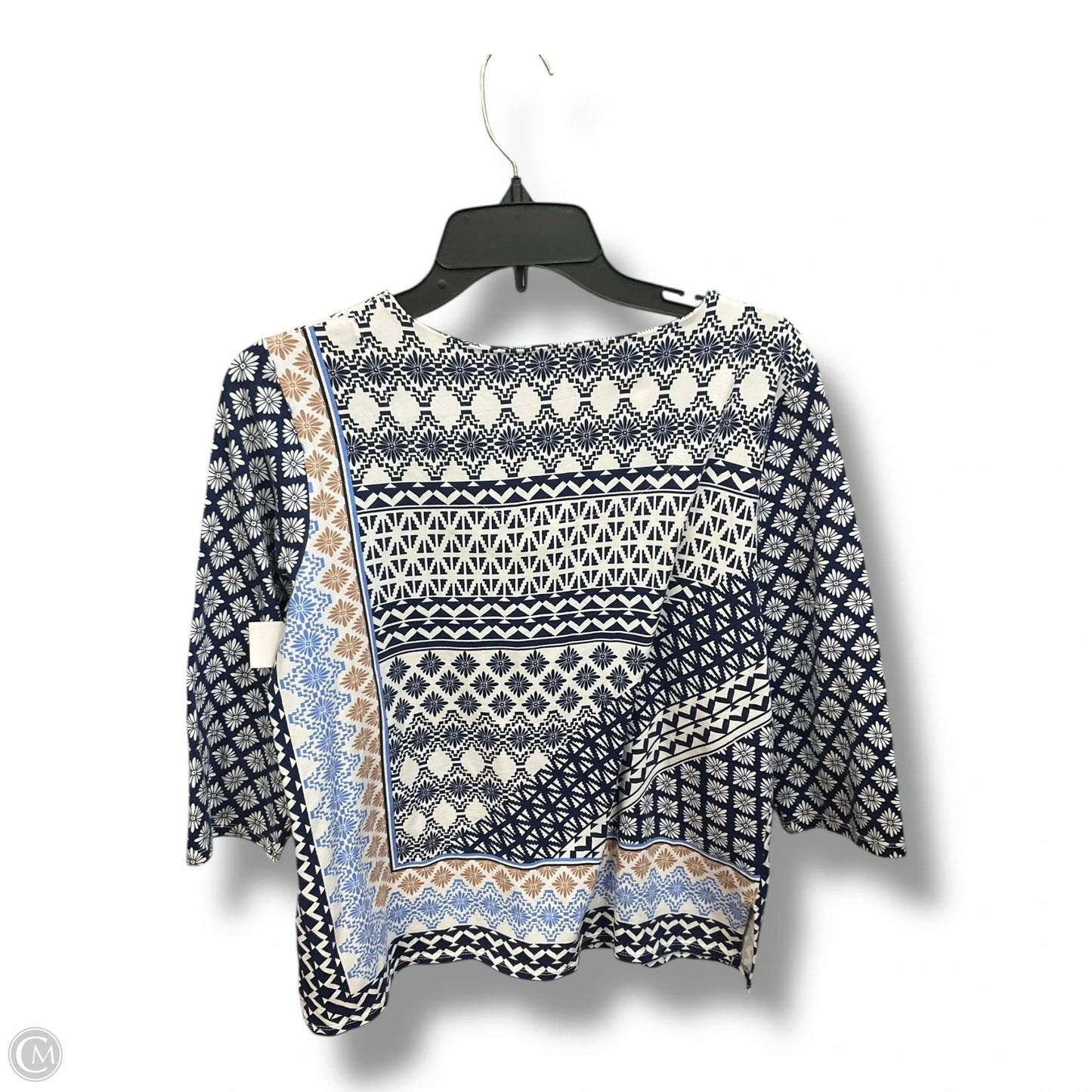 Top 3/4 Sleeve By Alfred Dunner In Blue, Size: S