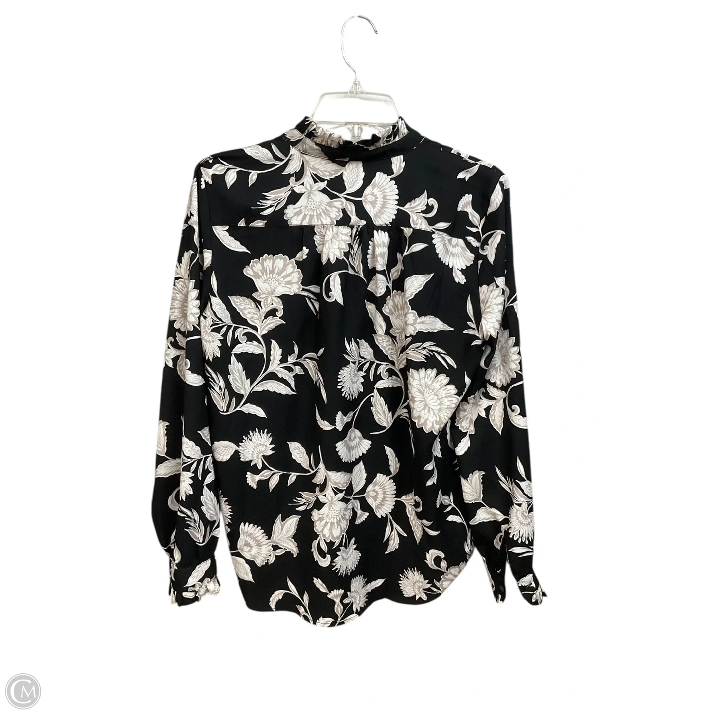 Blouse Long Sleeve By Ann Taylor In Black & Tan, Size: M