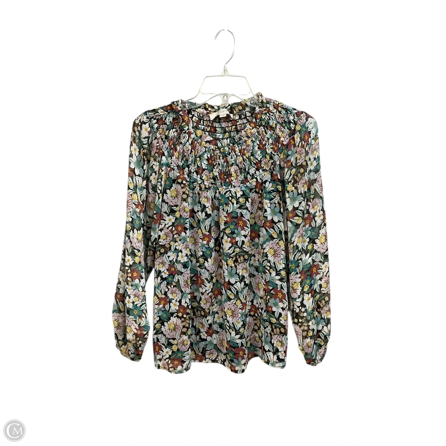 Top Long Sleeve By Loft In Floral Print, Size: Xs