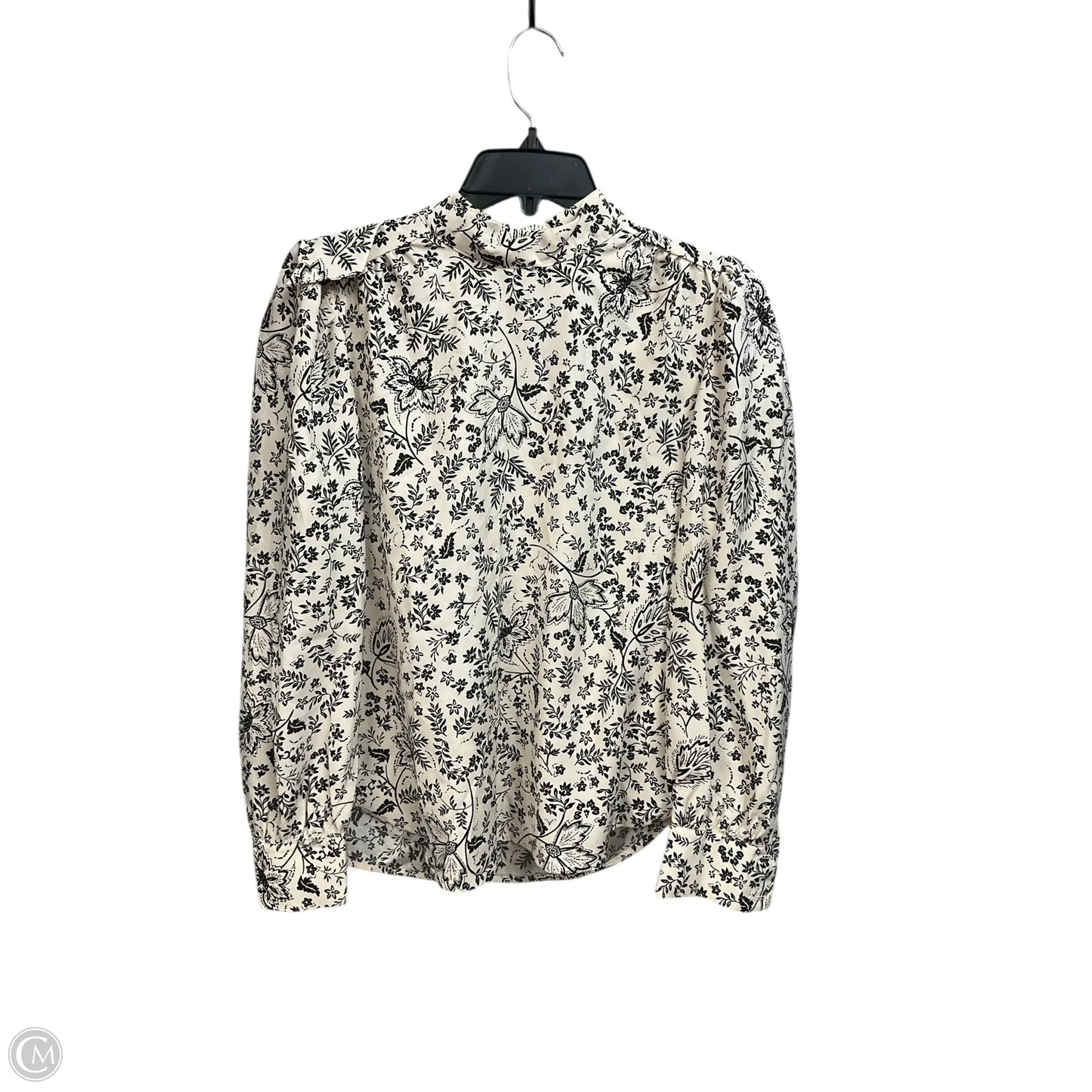 Top Long Sleeve By Loft In Black & White, Size: Xs