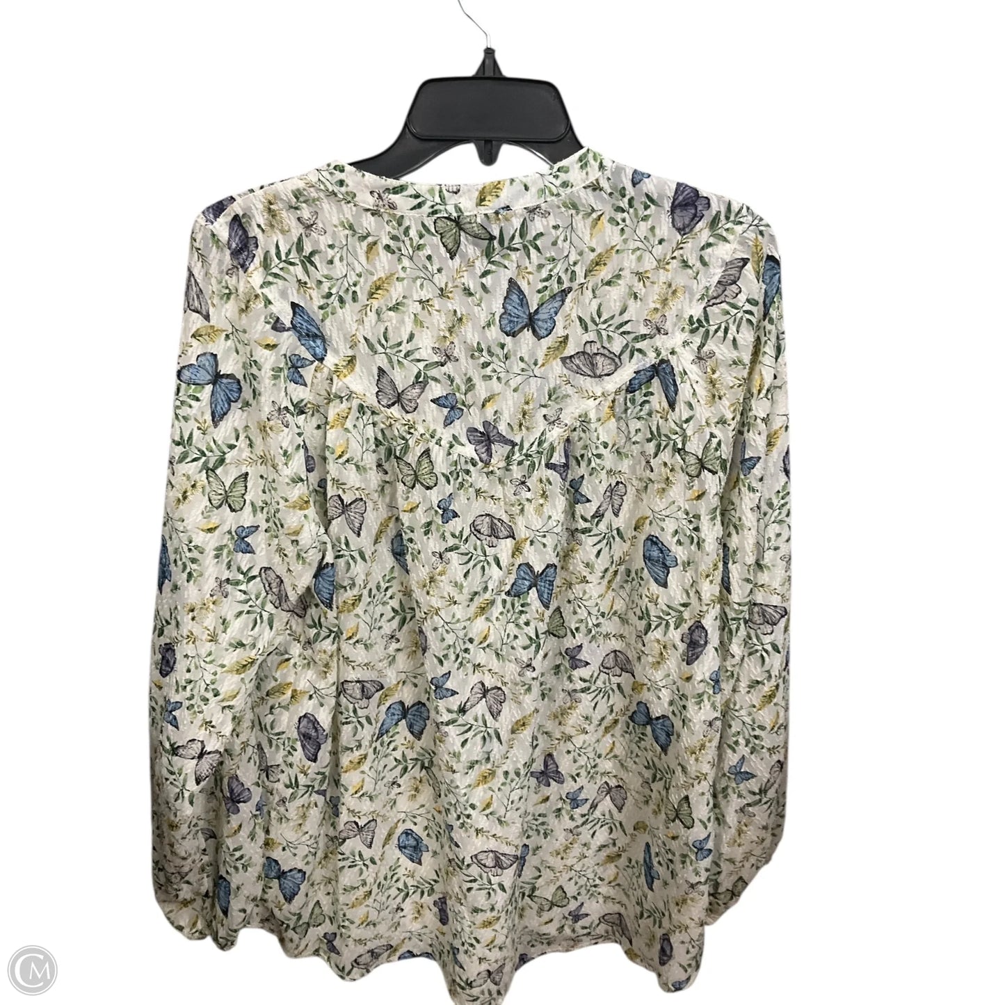 Blouse Long Sleeve By Mod In White, Size: Xl