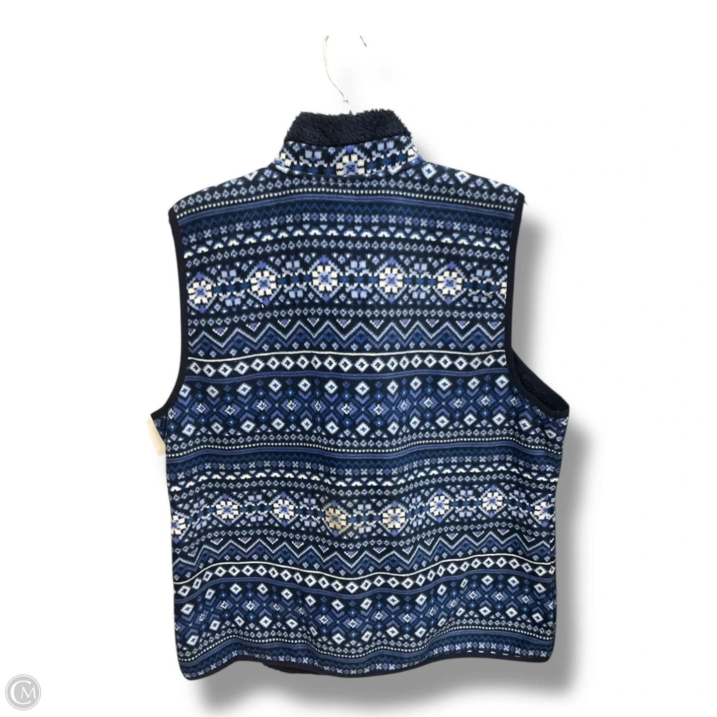 Vest Faux Fur & Sherpa By Karen Scott In Blue, Size: Xl