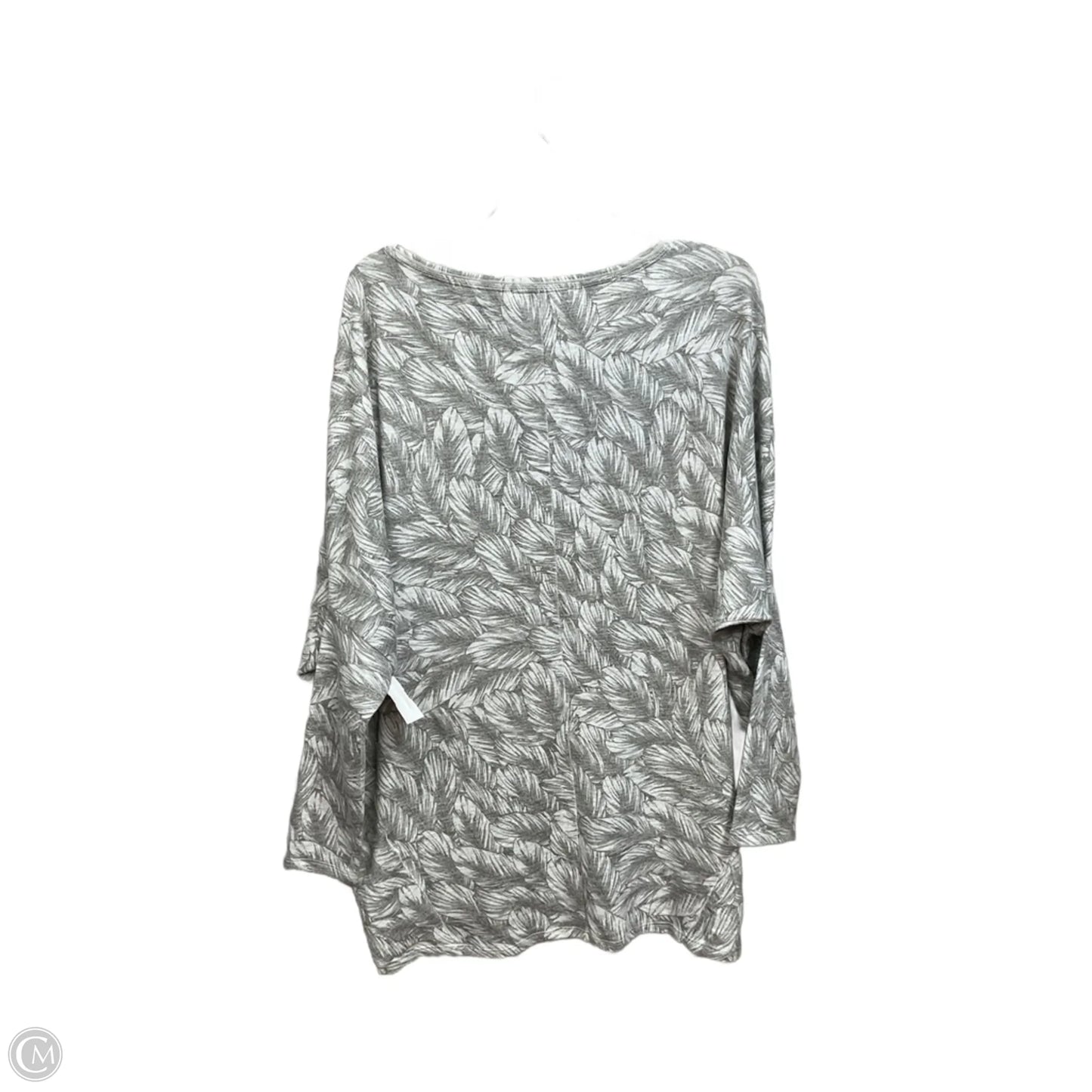 Tunic 3/4 Sleeve By White House Black Market In Grey & White, Size: M