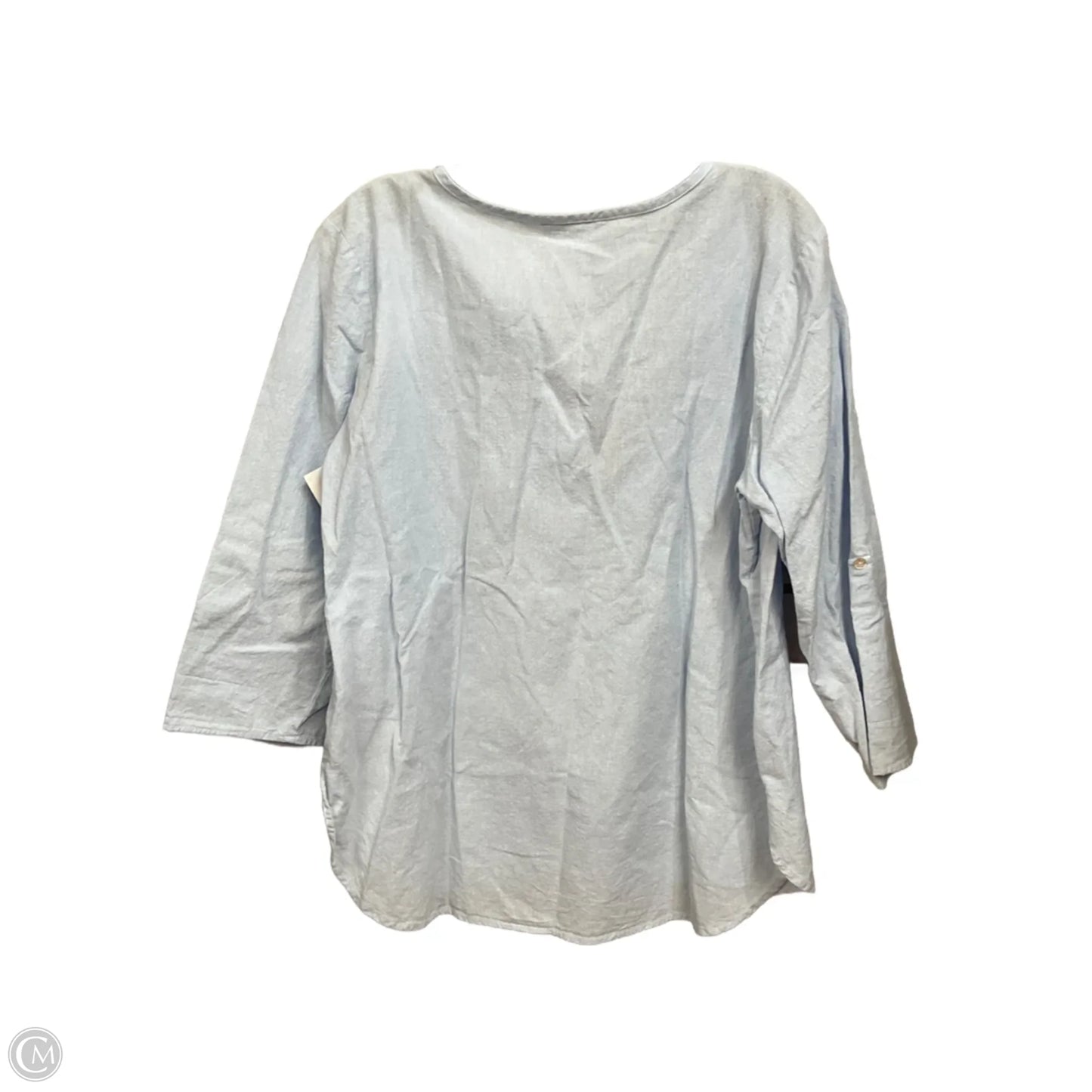 Top 3/4 Sleeve Basic By Clothes Mentor In Blue, Size: M