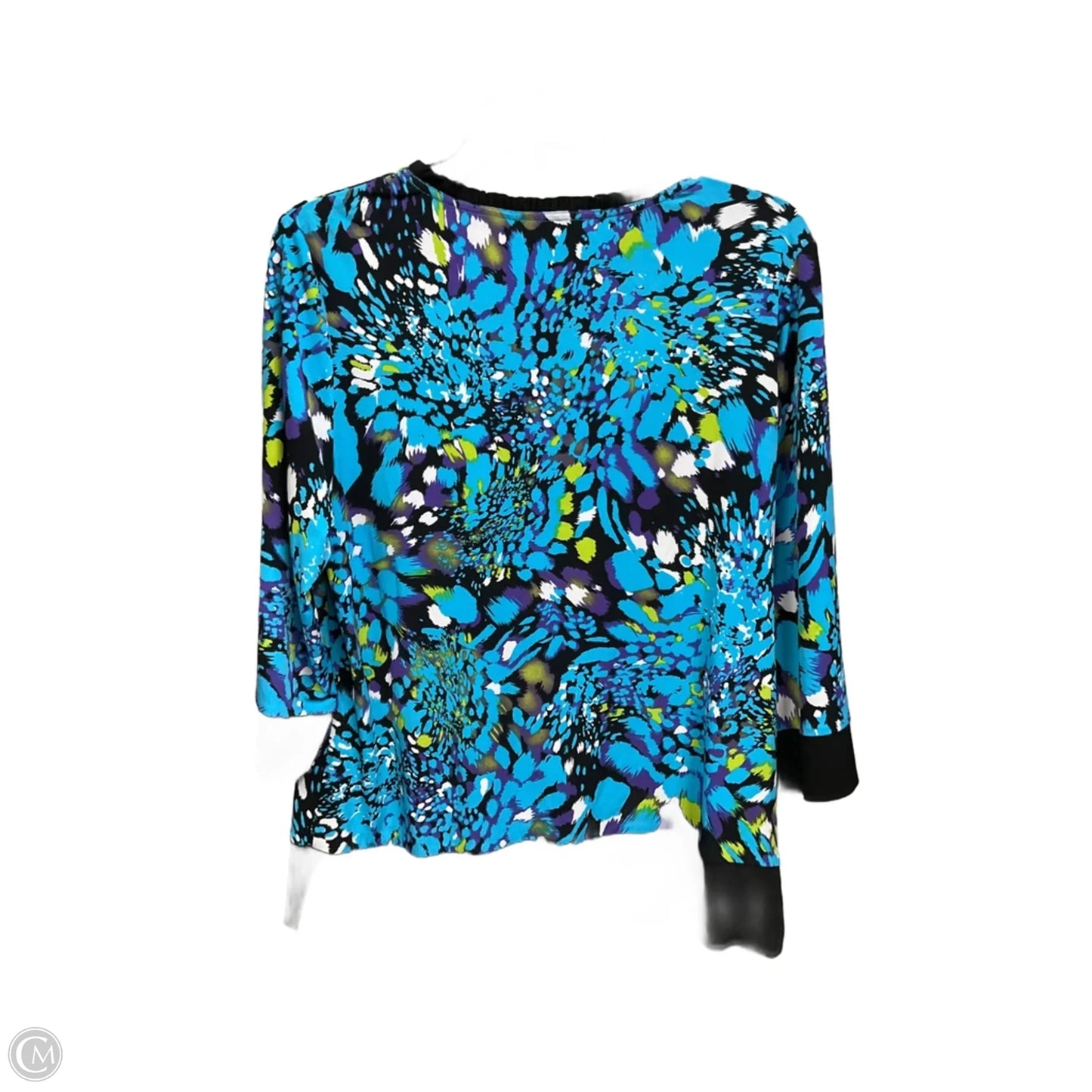 Top 3/4 Sleeve By Laura Ashley In Blue, Size: M