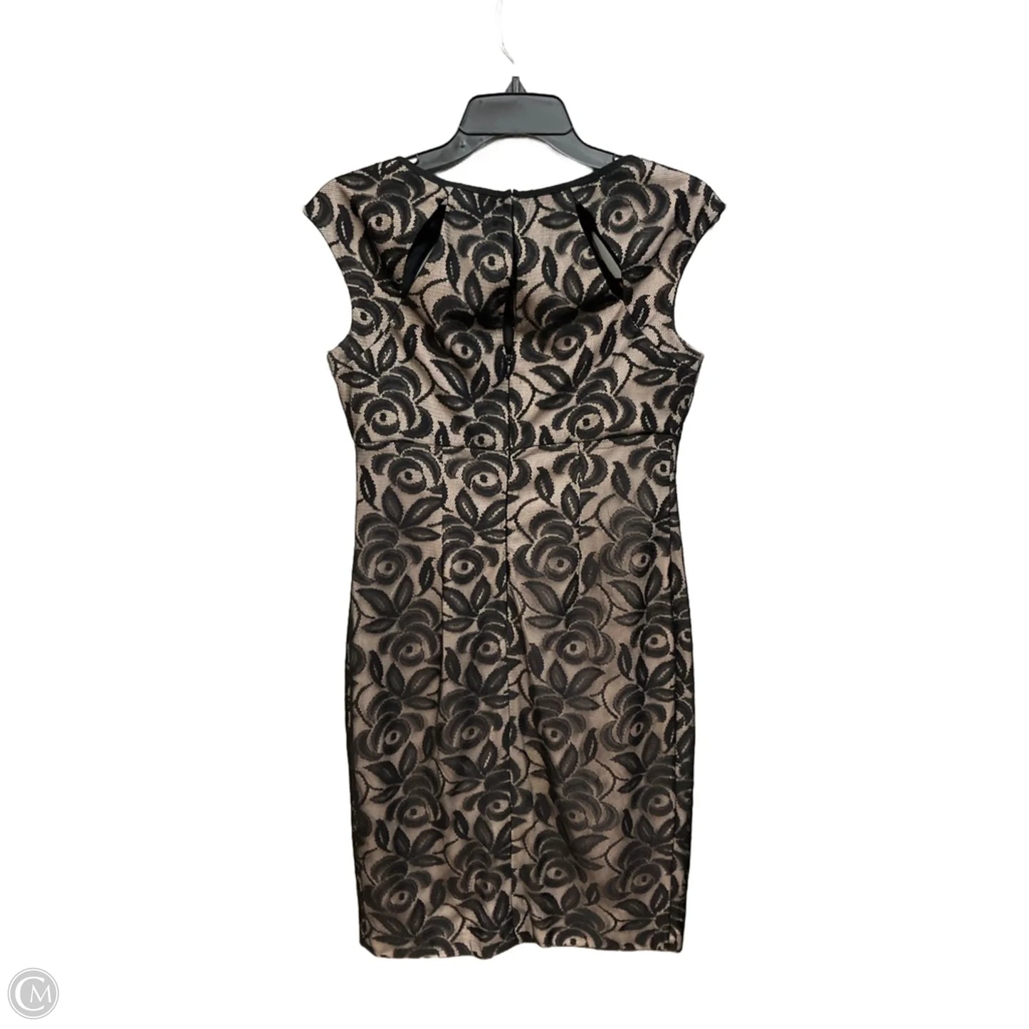 Dress Casual Midi By Maggy London In Black & Tan, Size: S