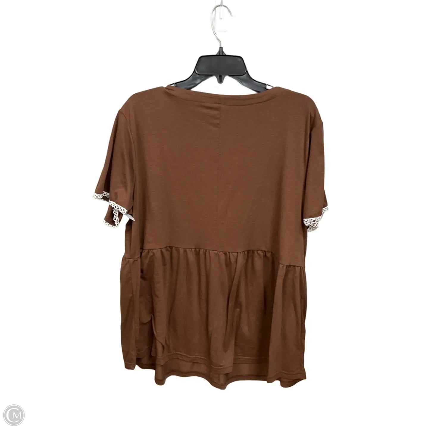 Top Short Sleeve By Clothes Mentor In Brown, Size: 2x