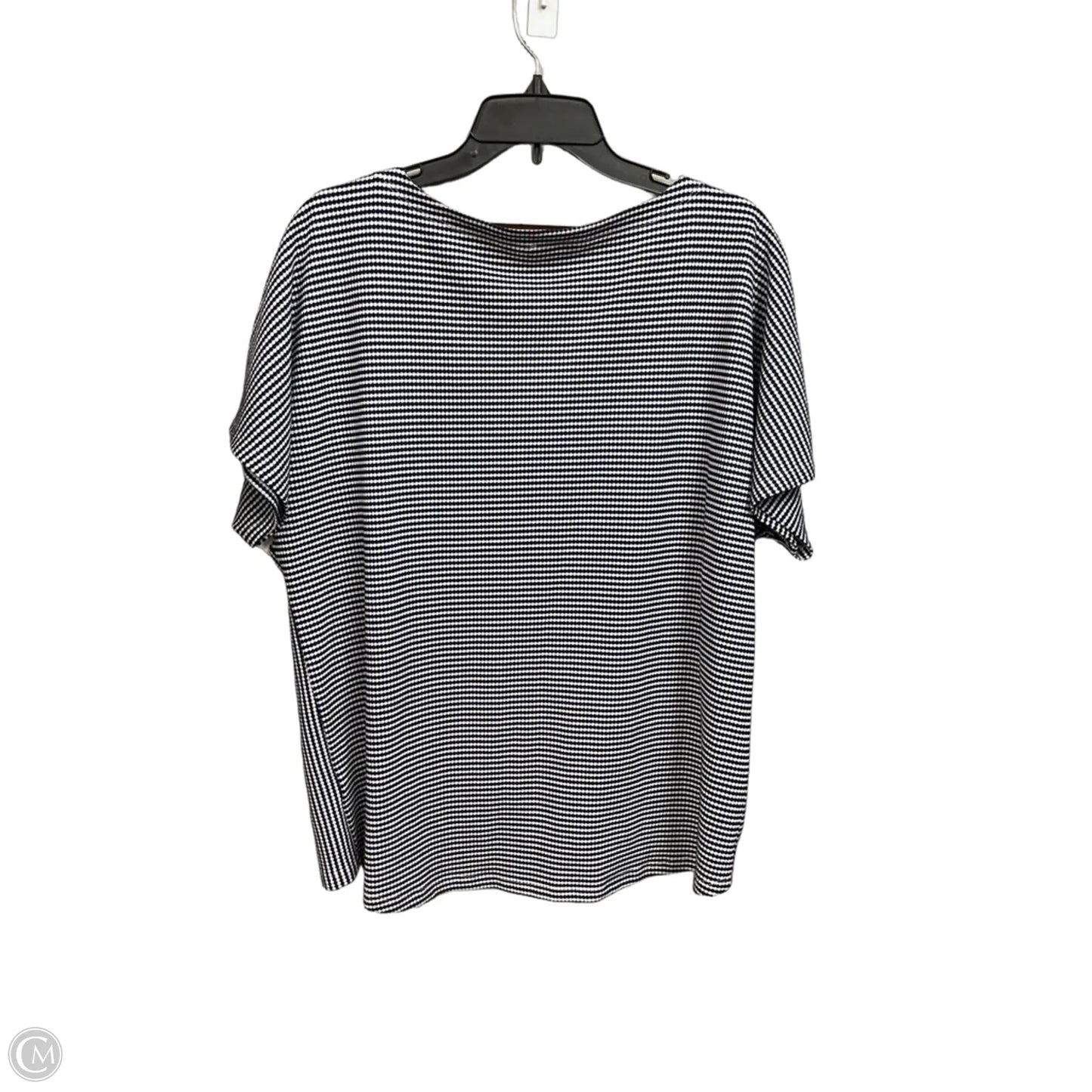 Top Short Sleeve By Jones And Co In Blue & White, Size: L