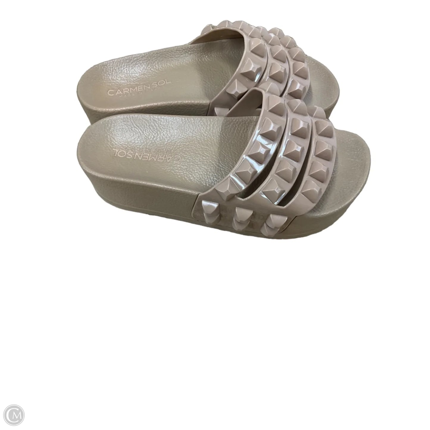 Sandals Flats By Clothes Mentor In Tan, Size: 6.5
