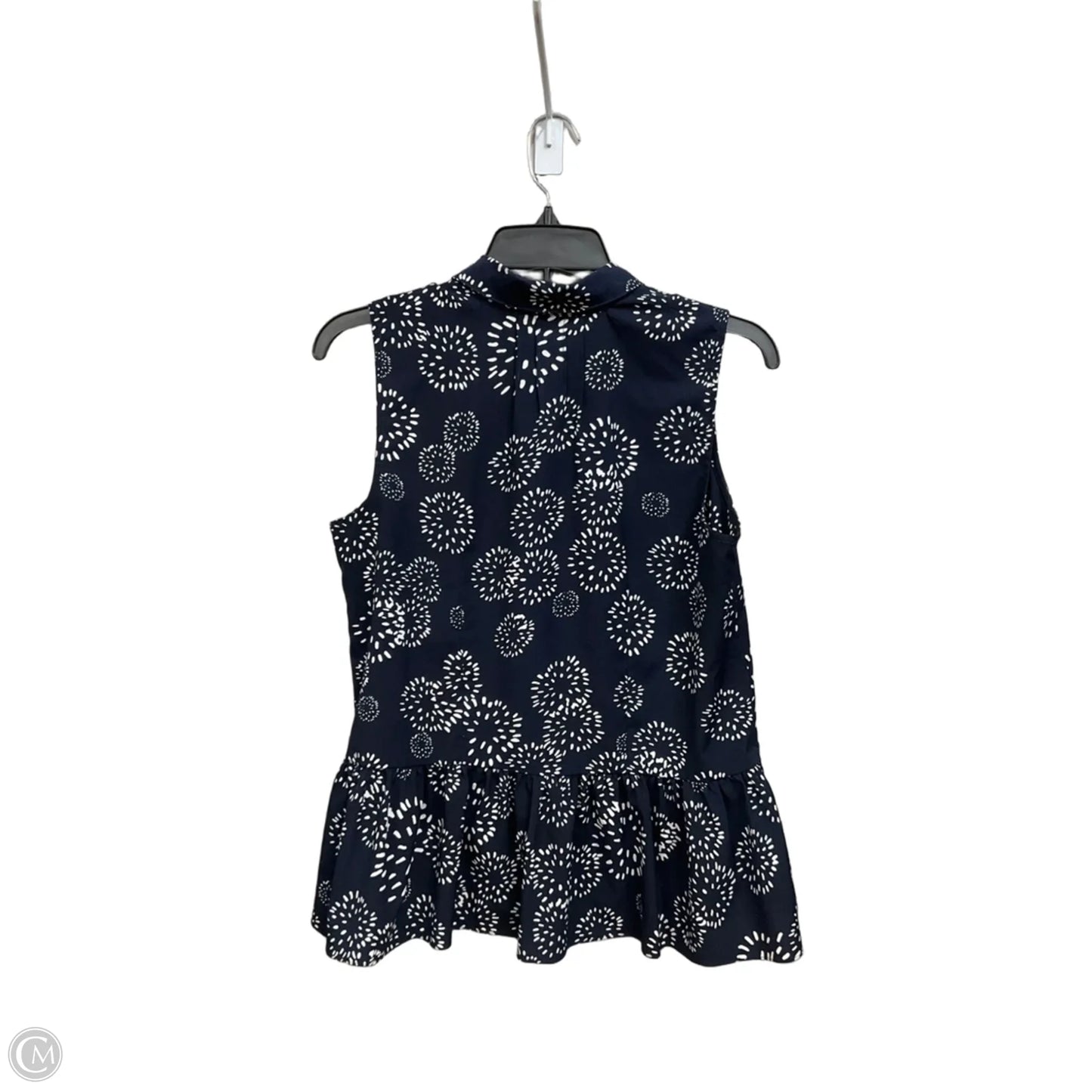Top Sleeveless By Cabi In Blue & White, Size: S