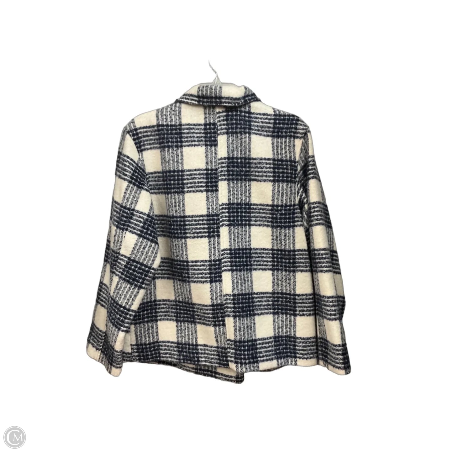 Coat Peacoat By Lc Lauren Conrad In Blue & White, Size: S