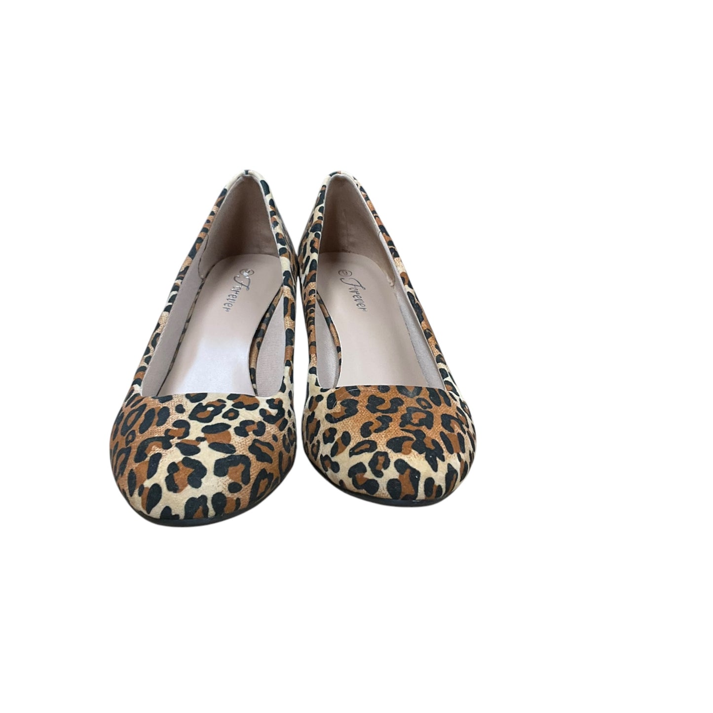 Shoes Heels Platform By Forever In Animal Print, Size: 9