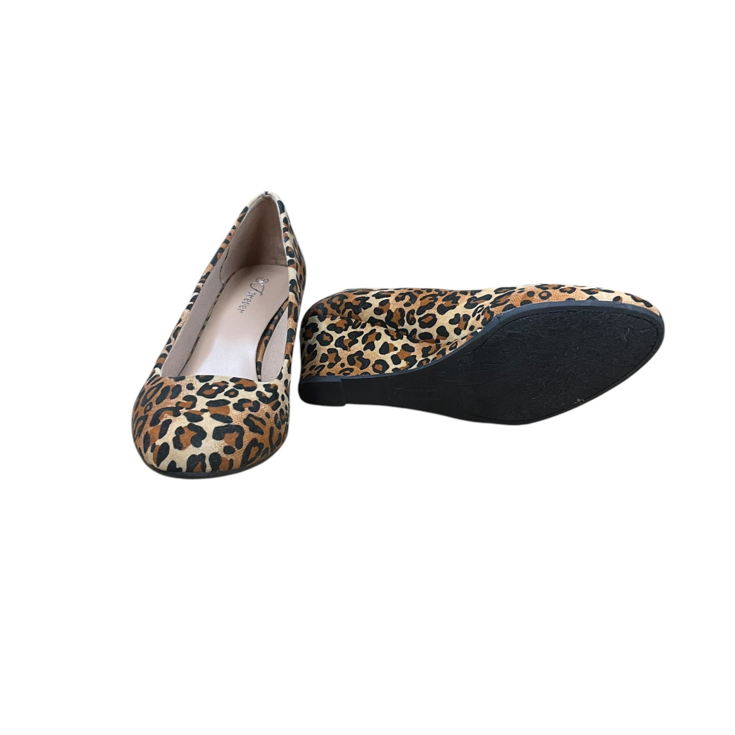 Shoes Heels Platform By Forever In Animal Print, Size: 9