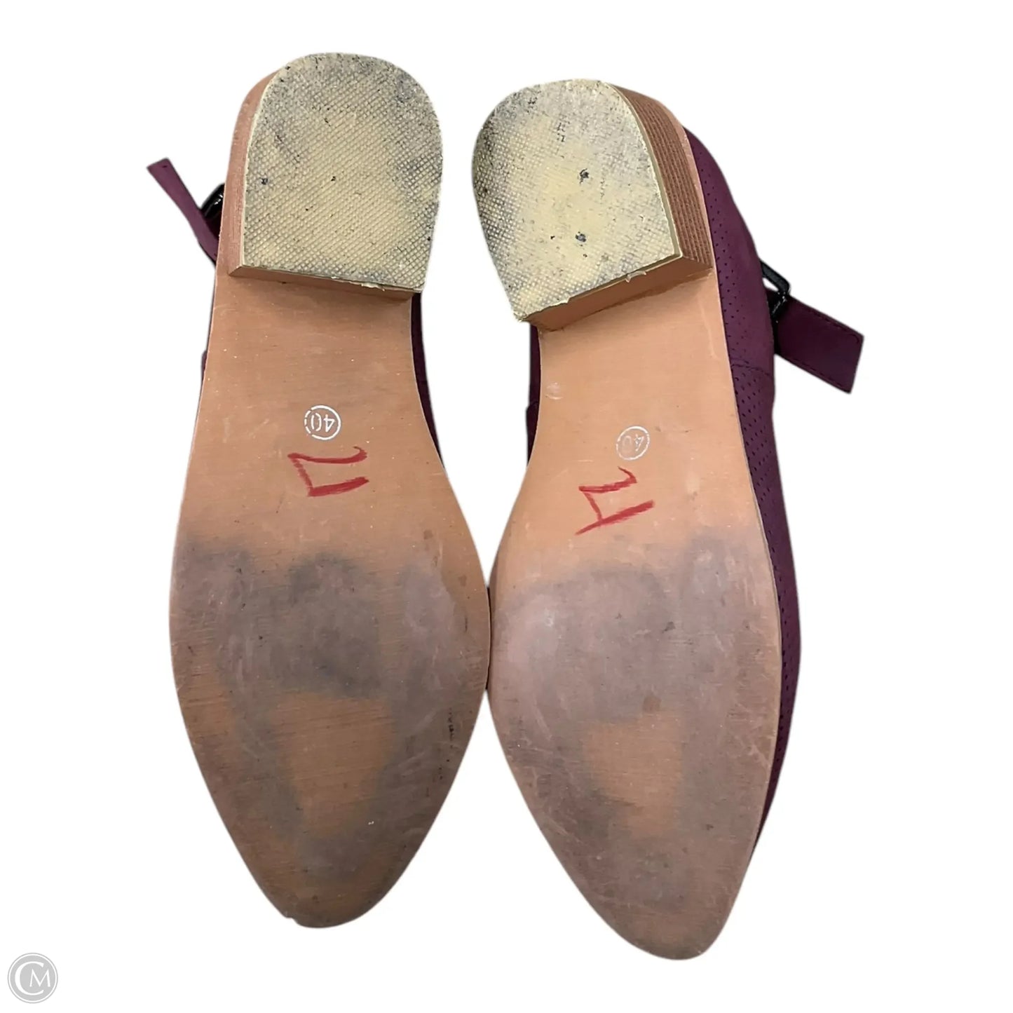 Boots Ankle Heels By Clothes Mentor In Maroon, Size: 9