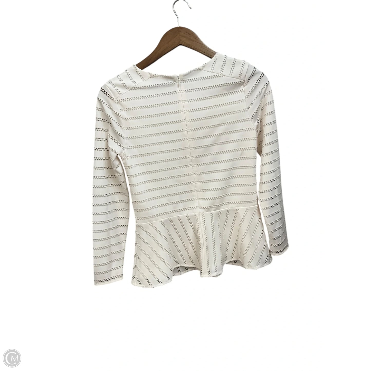 Blouse Long Sleeve By Banana Republic In White, Size: Xs