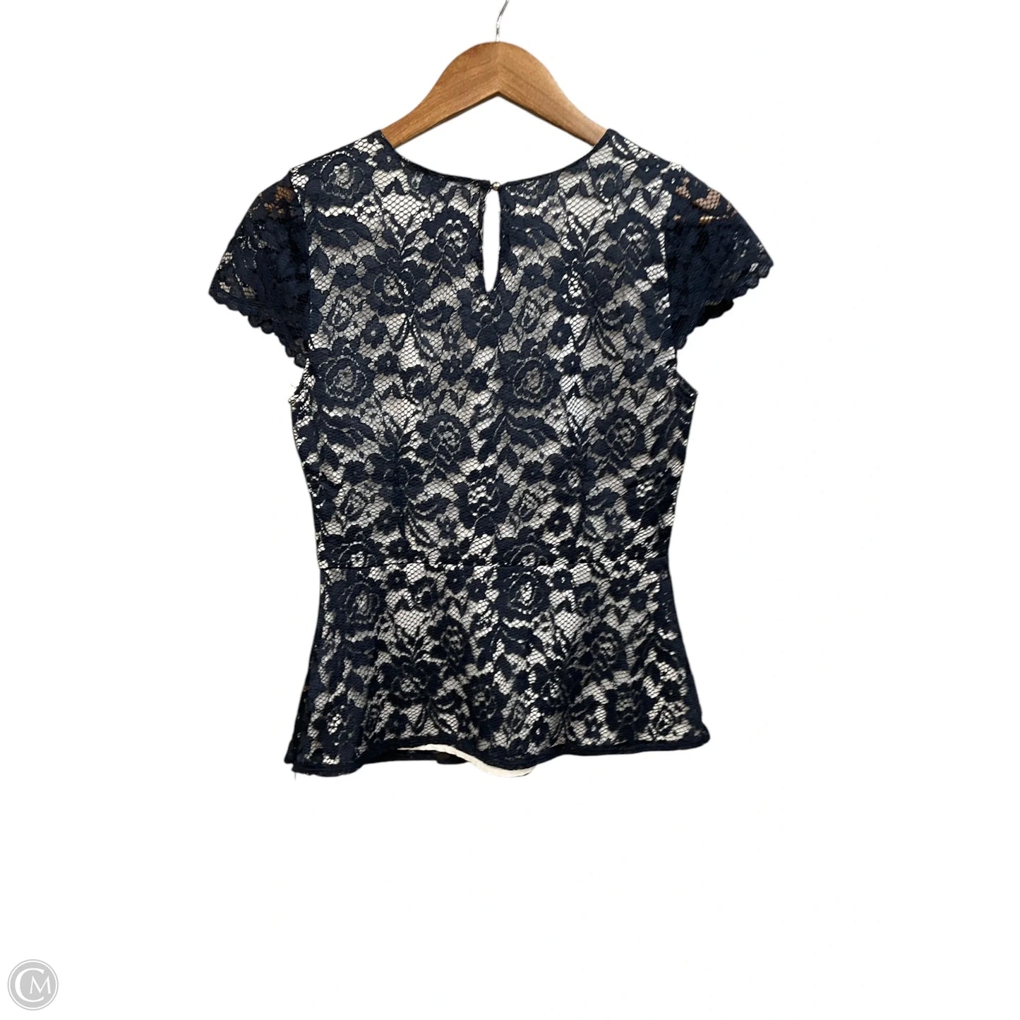 Top Short Sleeve By Limited In Blue & White, Size: S