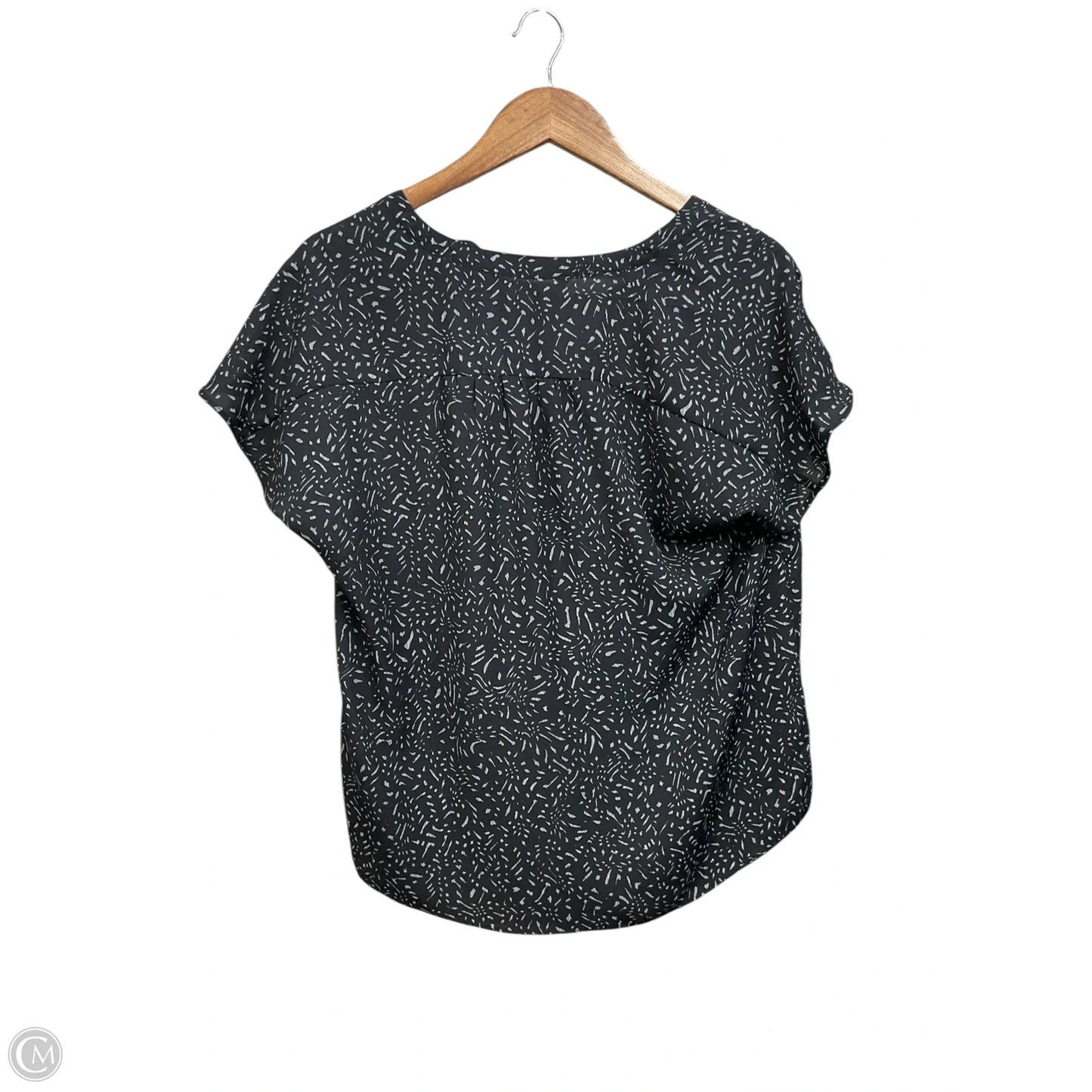 Blouse Short Sleeve By Banana Republic In Black & White, Size: S