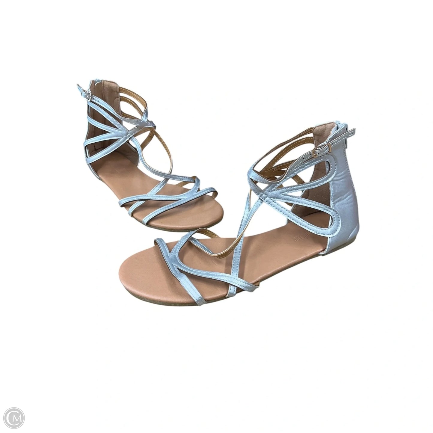 Sandals Flats By Olivia Miller In Silver, Size: 9