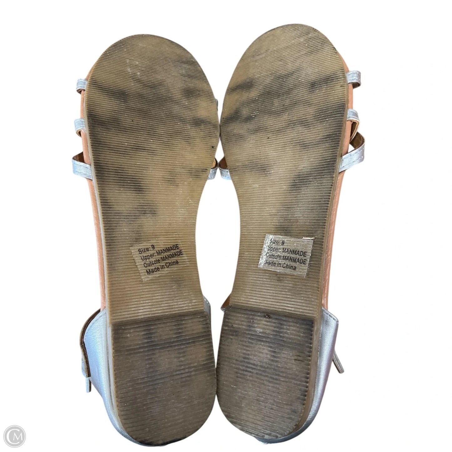 Sandals Flats By Olivia Miller In Silver, Size: 9