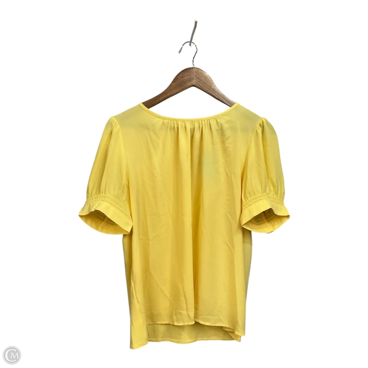 Blouse Short Sleeve By Ann Taylor In Yellow, Size: Lp