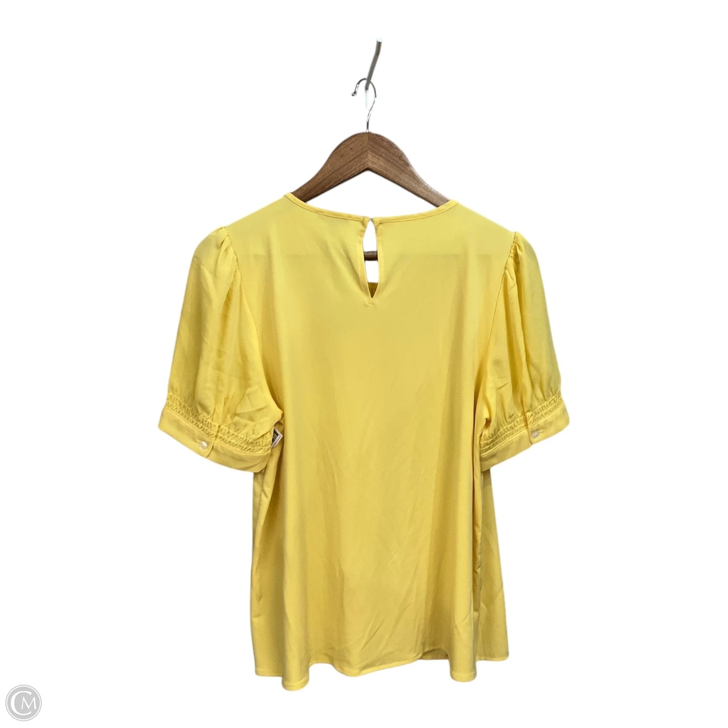 Blouse Short Sleeve By Ann Taylor In Yellow, Size: Lp
