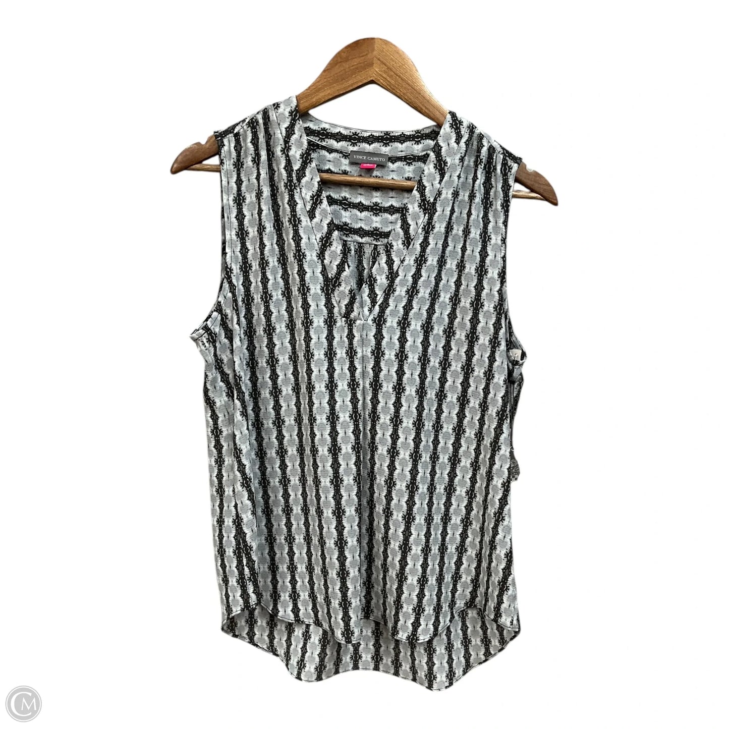 Top Sleeveless By Vince Camuto In Black & Grey, Size: L