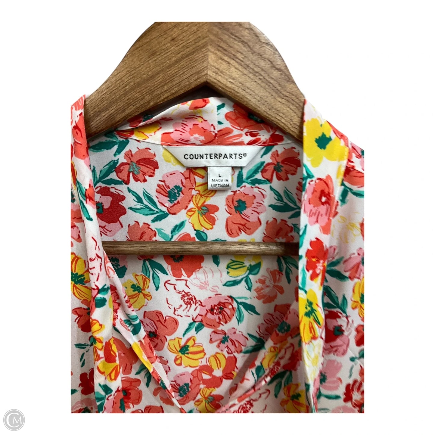 Top Sleeveless By Counterparts In Floral Print, Size: L