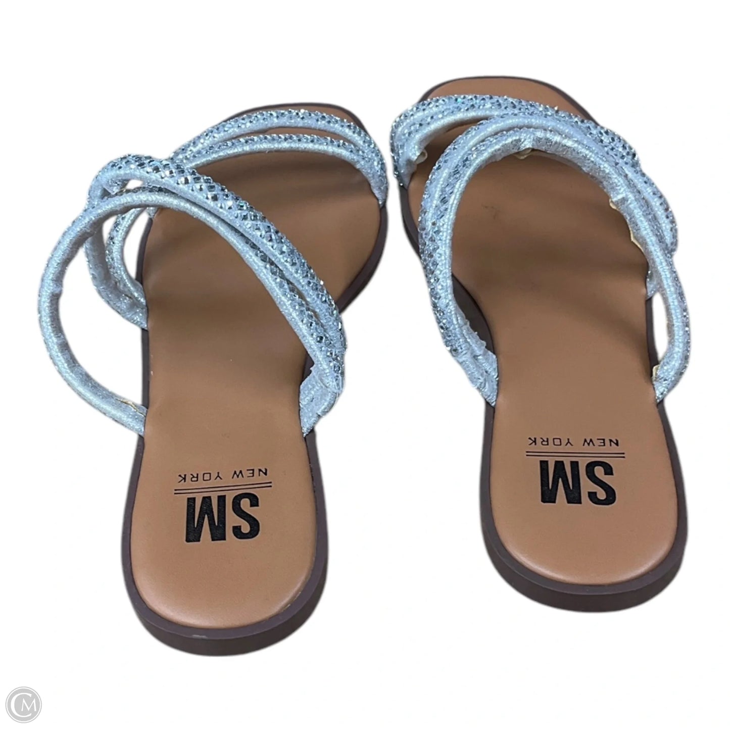 Sandals Flats By Clothes Mentor In Silver, Size: 9