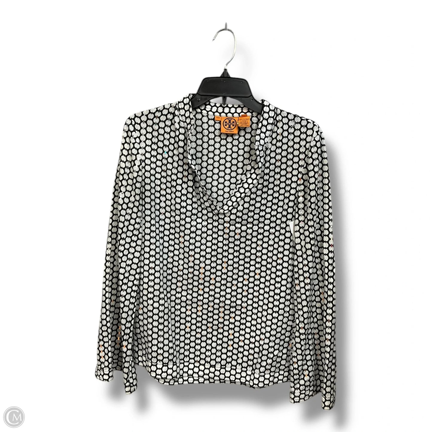 Blouse Designer By Tory Burch In Black & White, Size: S