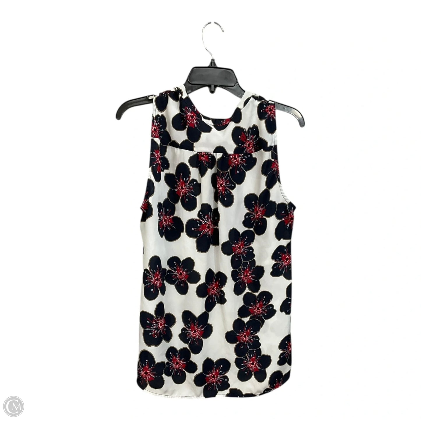 Top Sleeveless By Roz And Ali In Blue & White, Size: L