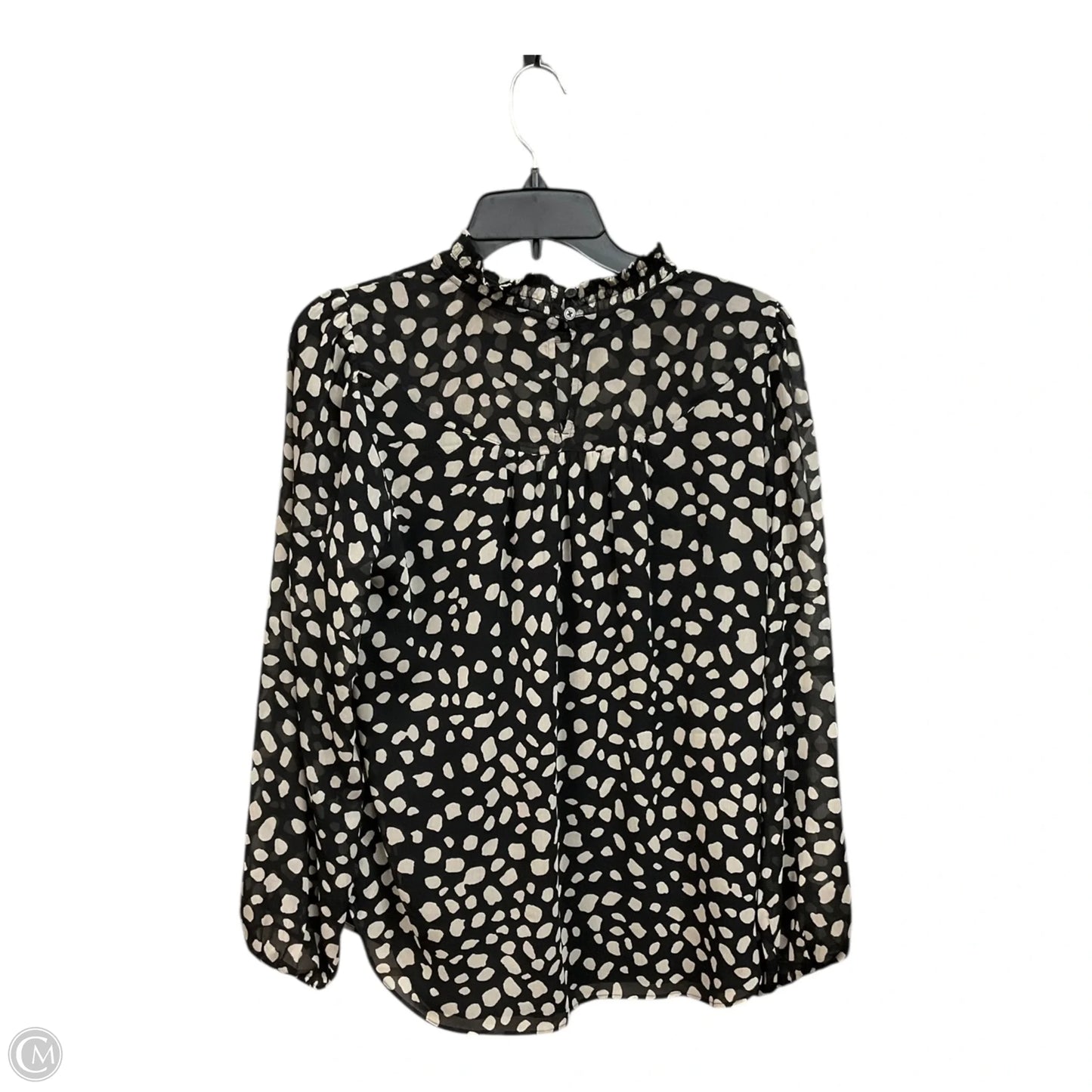 Blouse Long Sleeve By Loft In Black & Tan, Size: M